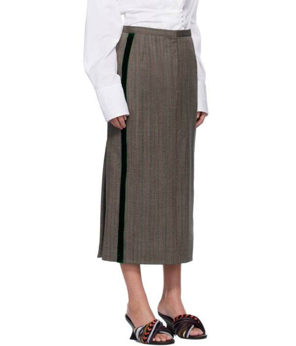 Dries Van Noten Sandora Embroidered Skirt in Grey Melange 34 US 4
